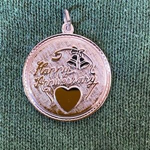 Vintage Sterling Anniversary Heart + Bells Charm